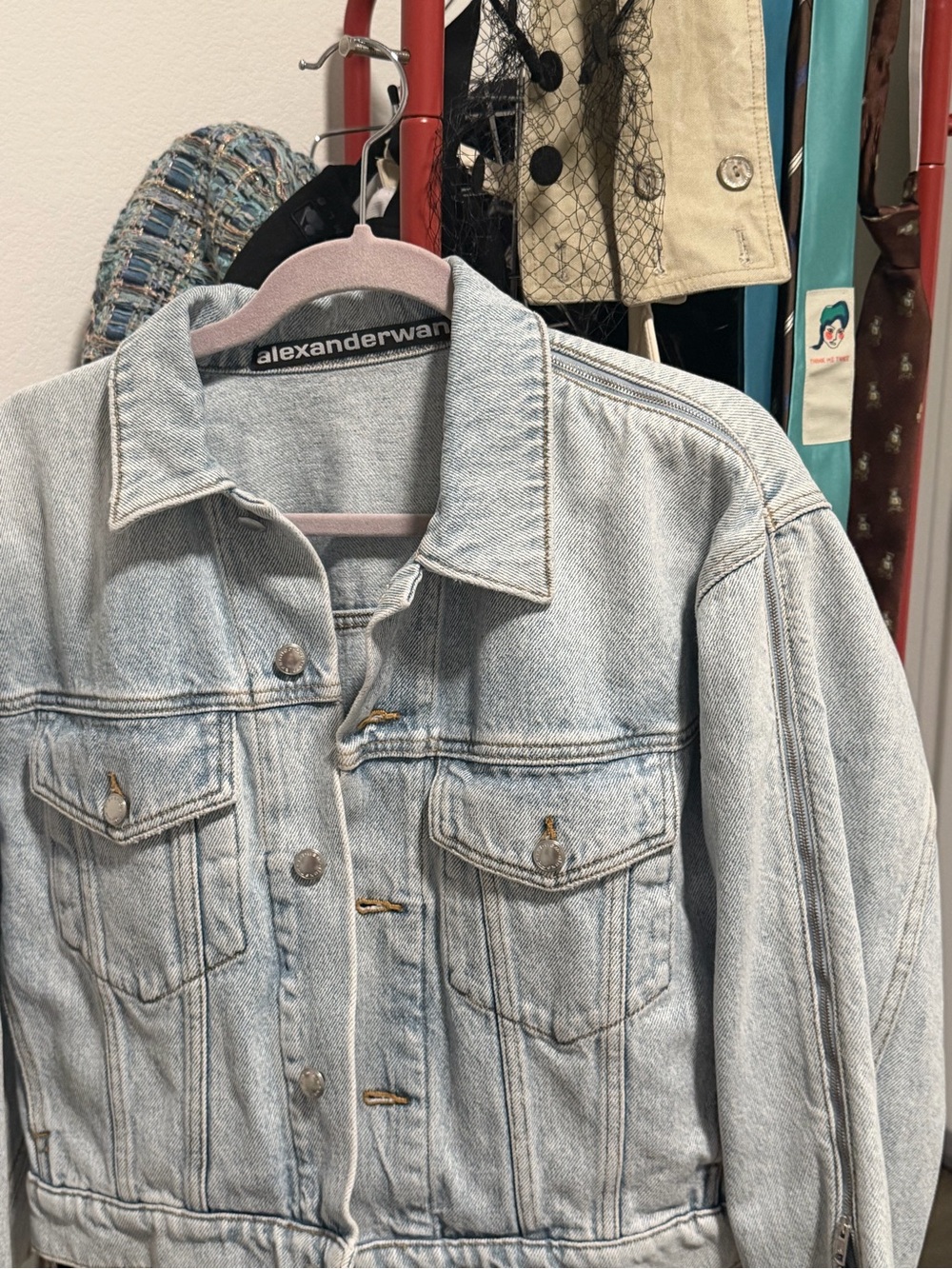 Alexander Wang Pale Blue Denim Trucker Jacket